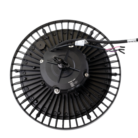 LED-Hallenstrahler, 200 W, 34000 lm, 4000 K, schwarz, Ø 30 cm, anpassbare Leistung, dimmbar