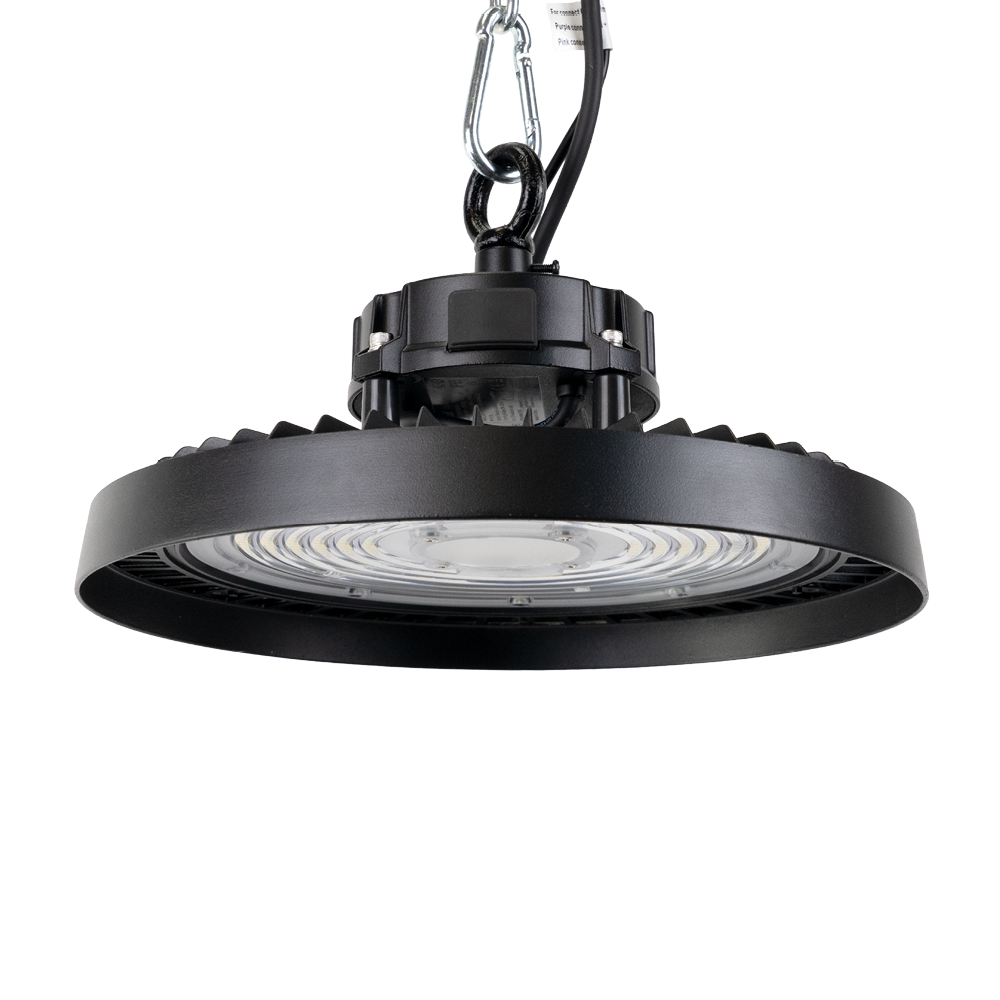 LED-HighBay, UFO, 150 W, 5000 K (neutralweiß), 25500 lm, IP65, LIFUD Netzteil, dimmbar, hohe Energieeffizienz