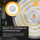 LED-HighBay, Sensor-Ready, UFO, anpassbare Leistung 60-100 W, 4000 K (neutralweiß), 9600-16000 lm, dimmbar, 60°/90°/120° Abstrahlwinkel, IP65, MOSO, hohe Energieeffizienz