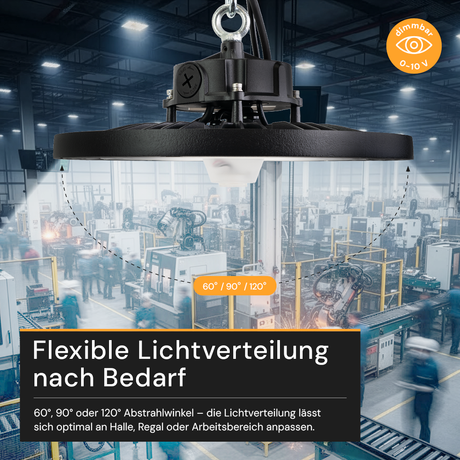 LED HighBay UFO, 200 W, 32000 lm, CCT (warm-/neutral-/kaltweiß)