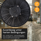 LED-HighBay, Sensor-Ready, UFO, anpassbare Leistung 120-200 W, 4000 K (neutralweiß), 19200-32000 lm, dimmbar, 60°/90°/120° Abstrahlwinkel, IP65, MOSO, hohe Energieeffizienz