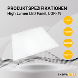 6er Pack LED BackLit Panel, 62x62 cm, 21 W, 4200 lm, 6000 K, UGR<19