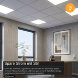 LED-Panel, 20 W, 4.240 lm, 4.000 K, weiß, 62x62 cm, Energieeffizienzklasse A.