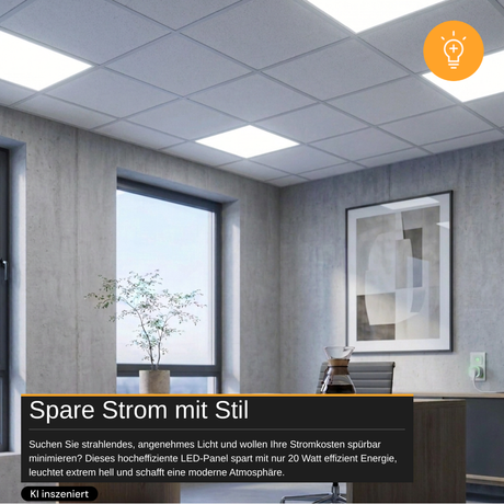 6er Pack LED-Panel, 20 W, 4.240 lm, 6.000 K, weiß, 62x62 cm, Energieeffizienzklasse A