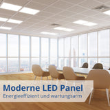 4er Pack LED-Panels, 36 W, 62x62 cm, 4000K, 25000 h