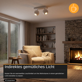 Deckenspot GLOBE, in Weiß, aus Alu und Stahl, 2-flammig, GU10-Fassung, IP20, Ø10cm