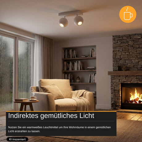 Deckenspot GLOBE, in Weiß, aus Alu und Stahl, 2-flammig, GU10-Fassung, IP20, Ø10cm