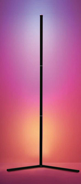 LED Stehlampe in RGB Farben, Eckleuchte mit Fernbedienung, 12 W, 12 V, schwarz, RGB-IC