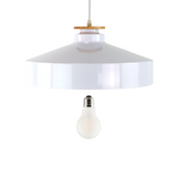 Elegante Pendelleuchte in Weiß  inkl E27-Filamentleuchtmittel, 7W/700lm, 2700K/warmweiß, Milchglas, runde Form, aus Stahl, E27-Fassung, IP20, Ø40 cm