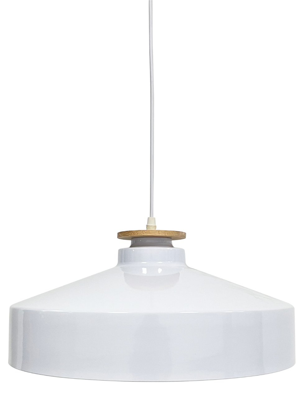 Elegante Pendelleuchte in Weiß, runde Form, aus Stahl, E27-Fassung, IP20, Ø40 cm