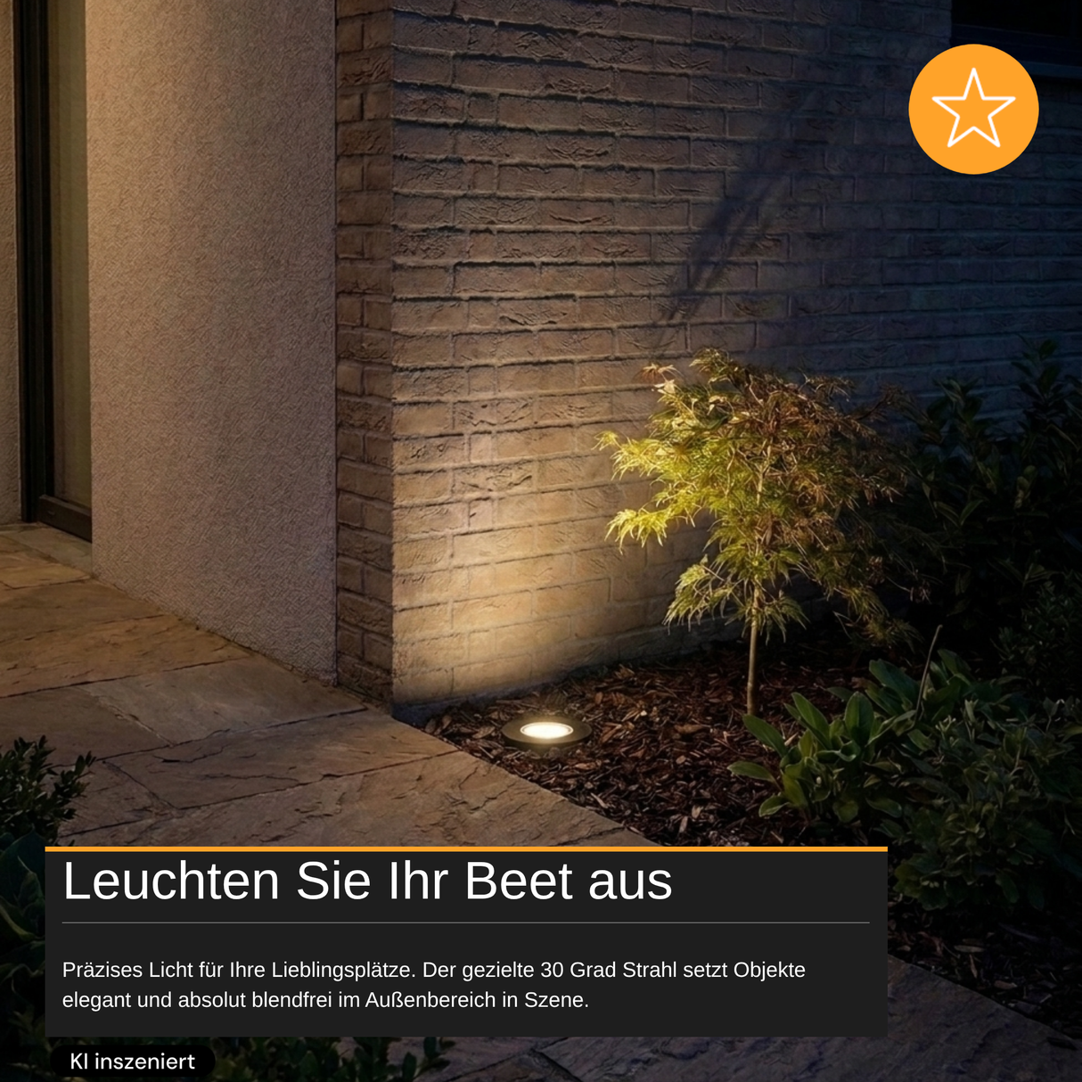 LED Bodeneinbaustrahler, 5 W, 300 lm, 3000 K (warmweiß), schwarz, Aluminiumdruckguss, EPISTAR