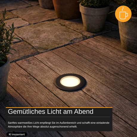LED Bodeneinbaustrahler, 5 W, 300 lm, 3000 K (warmweiß), schwarz, Aluminiumdruckguss, EPISTAR