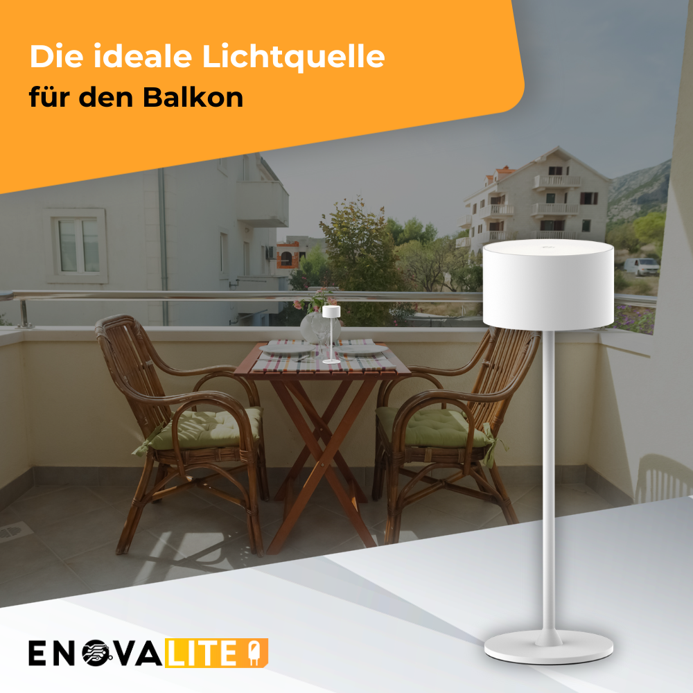 LED-Tischleuchte mit Akku, Up- & Downlight, Dimm- & CCT-Funktion, weiß, wiederaufladbar, Innen und Außenbereich, IP44, USB-C