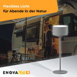 LED-Tischleuchte mit Akku, Up- & Downlight, Dimm- & CCT-Funktion, grau, wiederaufladbar, Innen und Außenbereich, IP44, USB-C