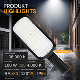 LED-Straßenleuchte, 100 W, 14000 lm, 5000 K (neutralweiß), IP65