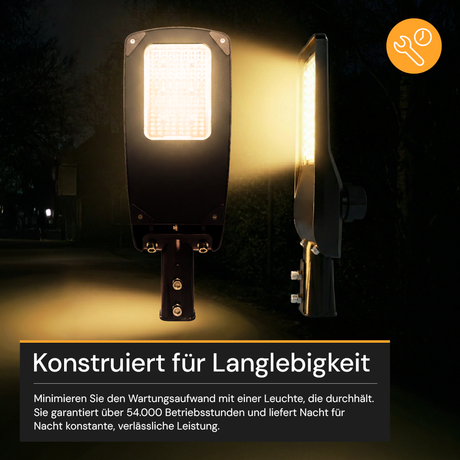 LED-Straßenleuchte PRO, 30 W, 4500 lm, 3000 K (warmweiß), IP66, SOSEN Driver, LUMILEDS LED, hochenergieeffizient, 0-10 V dimmbar