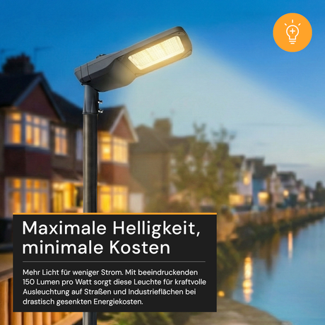 LED-Straßenleuchte PRO, 80 W, 12000 lm, 3000 K (warmweiß), IP66, SOSEN Driver, LUMILEDS LED, hochenergieeffizient, 0-10 V dimmbar