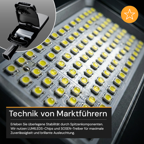 LED-Straßenleuchte PRO, 80 W, 12000 lm, 3000 K (warmweiß), IP66, SOSEN Driver, LUMILEDS LED, hochenergieeffizient, 0-10 V dimmbar