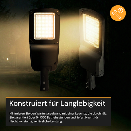 LED-Straßenleuchte PRO, 80 W, 12000 lm, 3000 K (warmweiß), IP66, SOSEN Driver, LUMILEDS LED, hochenergieeffizient, 0-10 V dimmbar