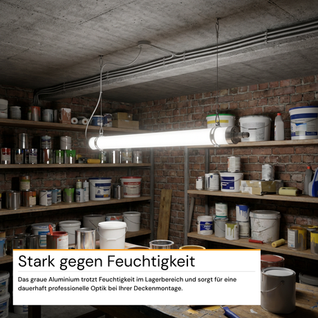 Aufhängeset für Feuchtraumleuchten, Deckenmontage