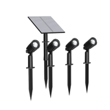 Gartenspots, IP54, 3000 K (warmweiß), 200 lm, LifePo4 Akku, monokristallines 5 W Solarpanel, flexible Montage, mit Erdspieß