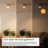 LED Aufbauspot, 7 W, 670 lm, 3CCT, dimmbar, schwenkbar, Aluminium, weiß