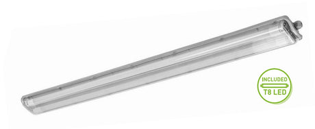 LED Wannenleuchte 36 W, inkl. 2 x T8 Röhren, 3600 Lumen, IP65, ABS/PS, 120cm.