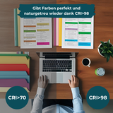 2er Pack LED Büro-Stehleuchte, Up/Down, weiß, 100 W, 7000 lm, 4000 K (neutralweiß), UGR<16, CRI98, dimmbar, RG0, Bridgelux LED, Arbeitsplatzleuchte