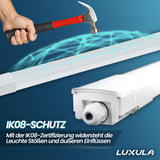 5er Pack LED Feuchtraumleuchte, 120 cm, 32 W, 3616 lm, 4000 K (neutralweiß), IP66, durchschleifbar, Fast Connector