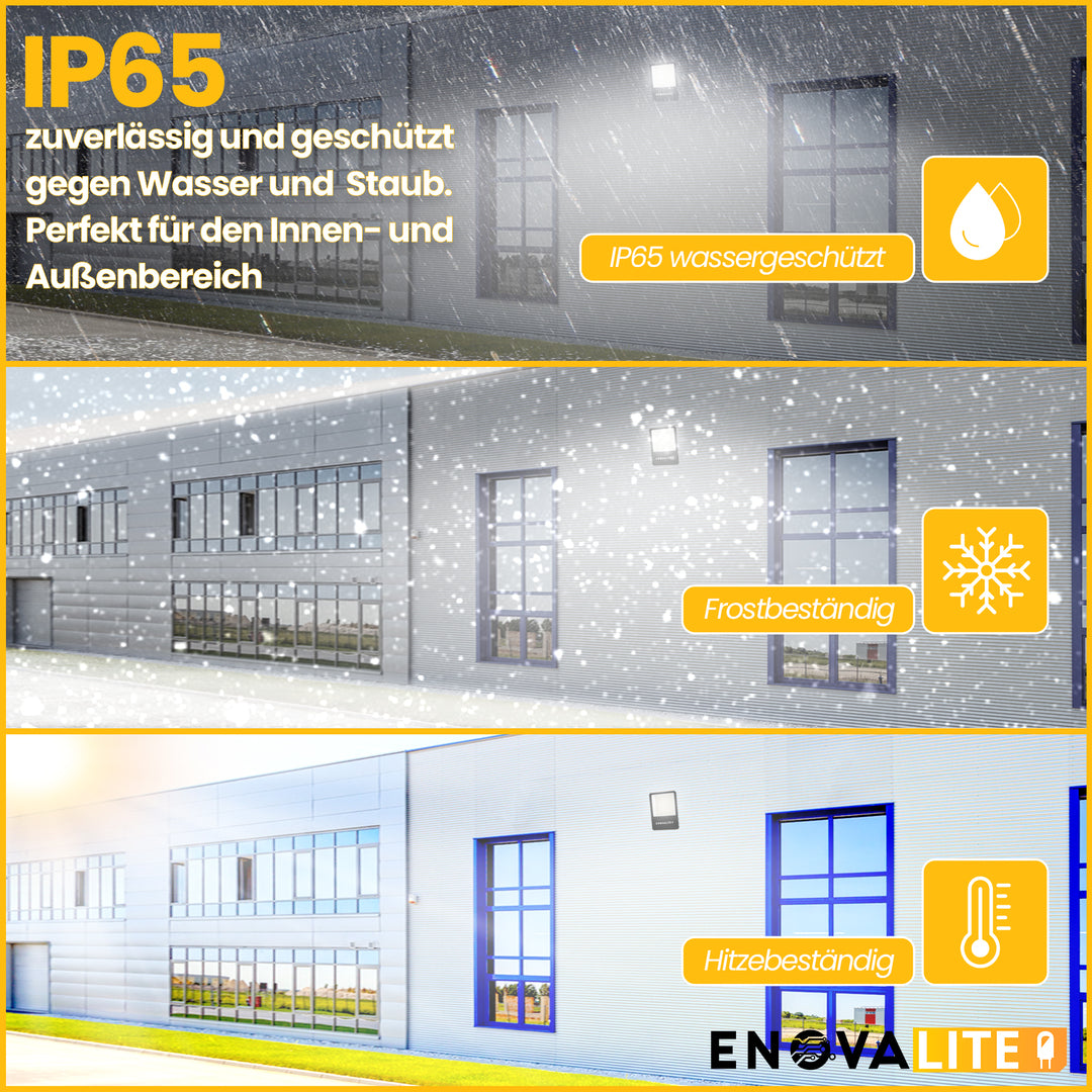 LED-Fluter, 50 W, 4000 K (neutralweiß), 6500 lm, schwarz, IP65, LUMILEDS LED