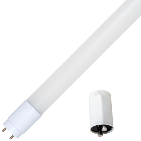 LED T8 Röhre, 60 cm, 9 W, 850 lm, 6500 K (kaltweiß), drehbar, mit Brücke.