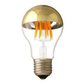 LED-Filament Leuchtmittel, E27, halb-gold,  Ø 60 mm, 7 W, 800 lm, warmweiß.