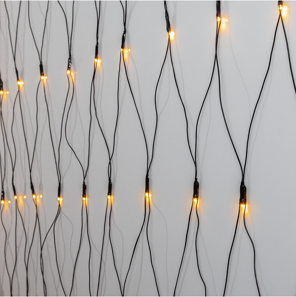 Lichternetz, 3 x 3 m, 200 LEDs, warmweiß.