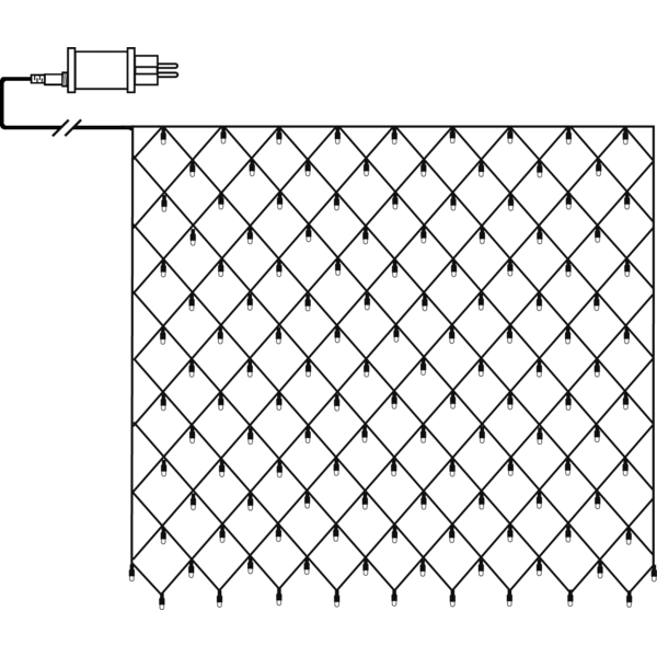 Lichternetz, 3 x 3 m, 200 LEDs, warmweiß.