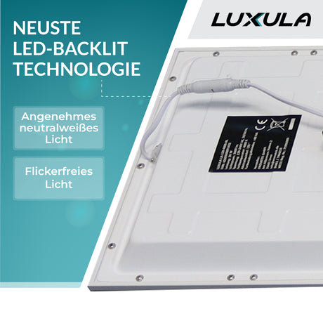 LED Panel, mit Montagerahmen, 120x30, 36W, 3600lm, 4000K, inkl Netzteil.