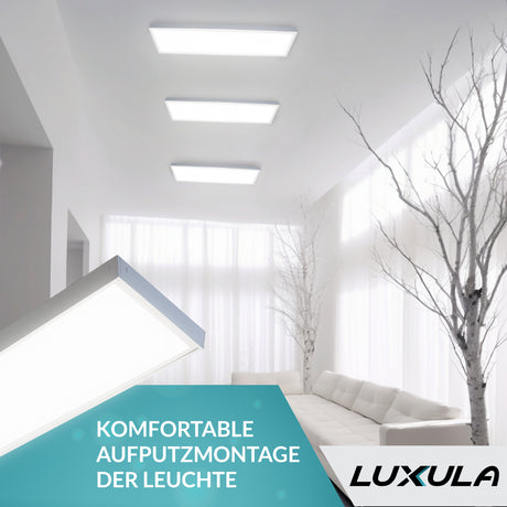 LED Panel, mit Montagerahmen, 120x30, 36W, 3600lm, 4000K, inkl Netzteil.
