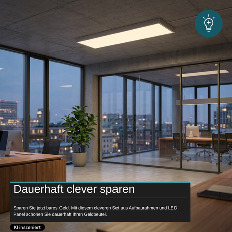 LED Panel, mit Montagerahmen, 120x30, 36W, 3600lm, 3000K, inkl Netzteil