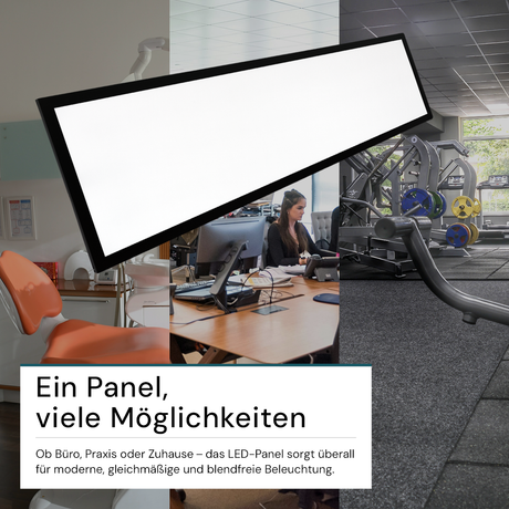 LED-Panel, Backlit, 120x30 cm, schwarz, 36W, 3600lm, 4000K.