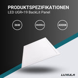 LED BackLit Panel, 62x62 cm, 36W, 3600lm, 4000K