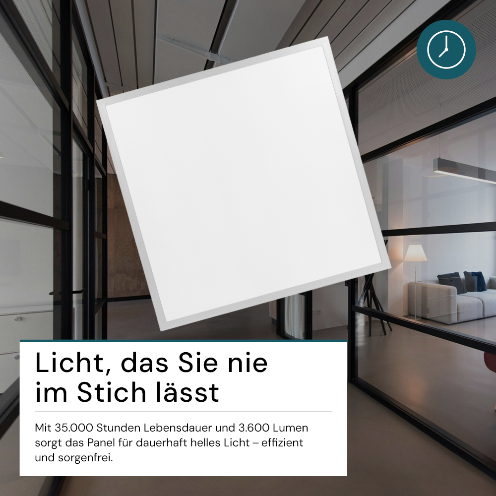4er-Pack LED BackLit Panel, 62x62 cm, 36W, 3600lm, 6000K, ECO Line