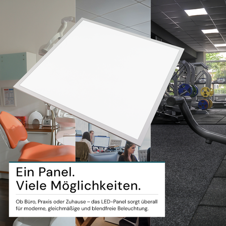 6er Pack LED-Panels, 62x62 cm, 4000 K, 36 W, 3600 lm, Back-Lit, inkl Netzteilen