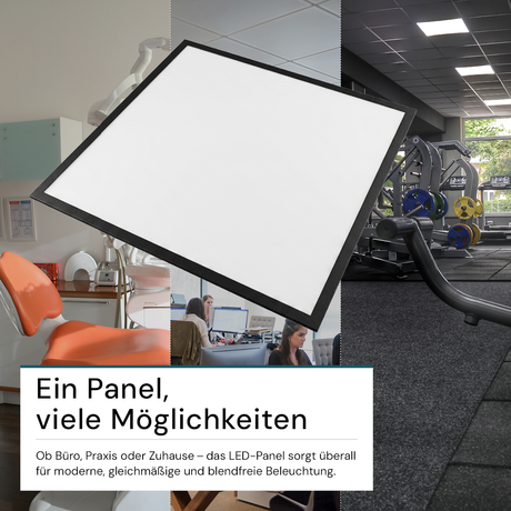 LED BackLit Panel, 62x62 cm, schwarz, 36W, 3600lm, 4000K, ECO Line.