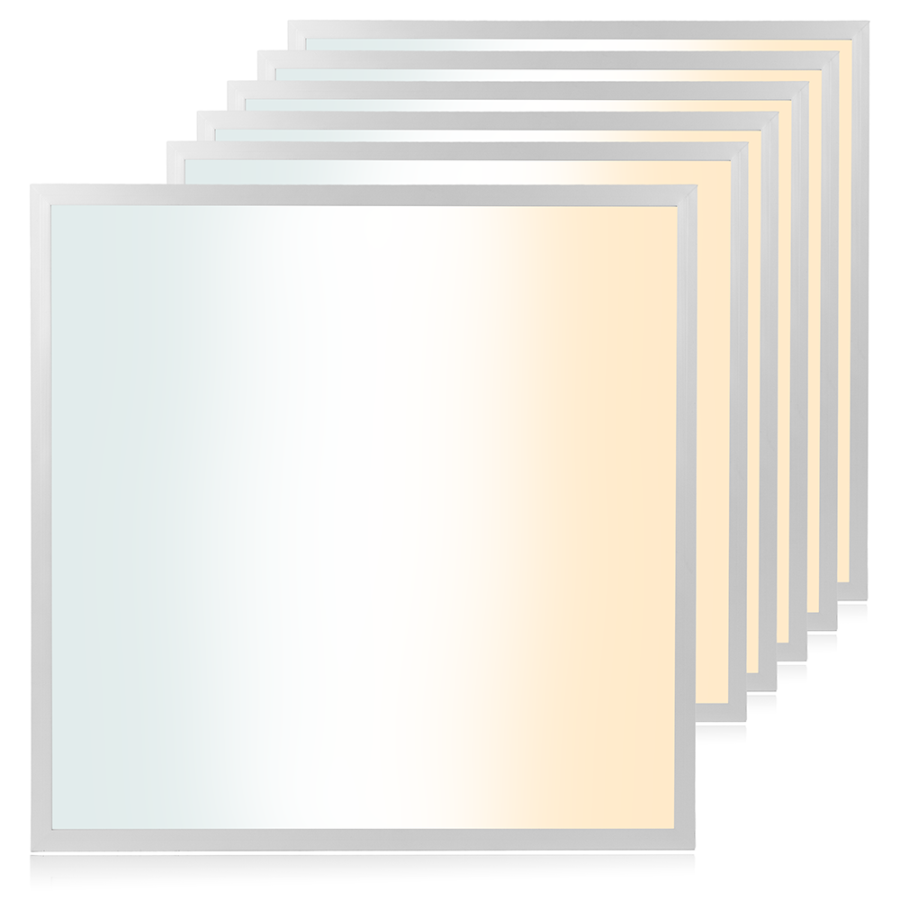 6er Pack LED-Panel mit Farbtemperaturwechsel CCT, 3000-6000 K, 62x62 cm, Back-lit, 36W, 3600 lm
