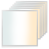 6er Pack LED-Panel mit Farbtemperaturwechsel CCT, 3000-6000 K, 62x62 cm, Back-lit, 36W, 3600 lm