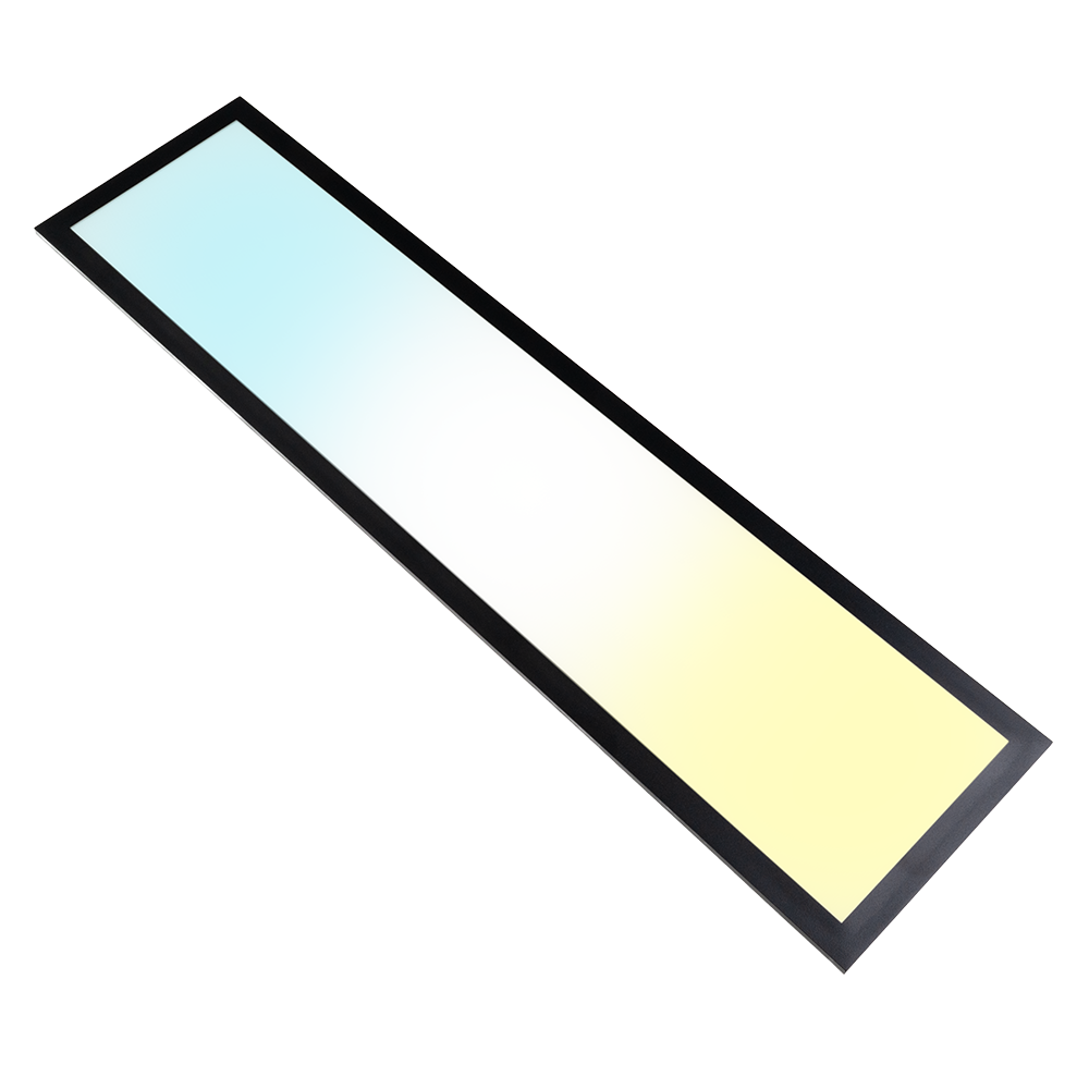 LUXULA LITEQ 80, LED-Panel mit Fernbedienung, 80×20 cm, schwarz, 40 W, 4400 lm, UGR<19, Helligkeit und Lichtfarbe einstellbar