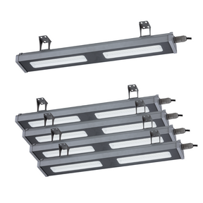 5er Pack LED-Hallenleuchte, linear, 100 W, 12400 lm, 5000 K (neutralweiß), IP65, grau.