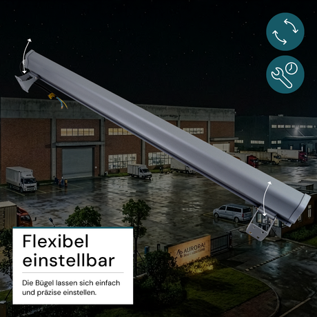 4er Pack LED-Hallenleuchte, linear, 150 W, 18700 lm, 5000 K (neutralweiß), IP65, grau