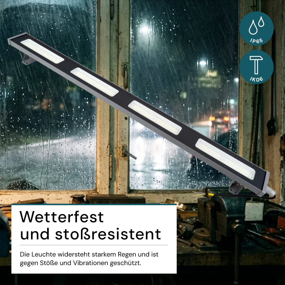 LED-Hallenleuchte, linear, 200 W, 25000 lm, 5000 K (neutralweiß), IP65, grau
