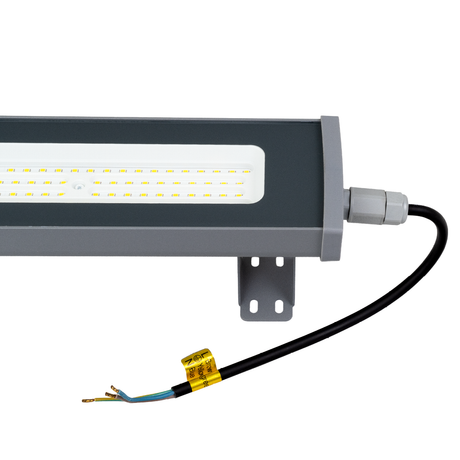 LED-Hallenleuchte, linear, 100 W, 12400 lm, 5000 K (neutralweiß), IP65, grau