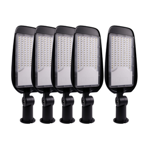 5er Pack LED-Straßenleuchte, Wegeleuchte, 100 W, 11700 lm, 5000 K (neutralweiß), IP65, Ø48-60 mm.
